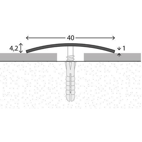 Prinz rvs dorpel 40 mm geboord