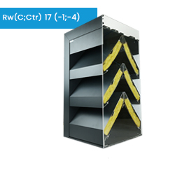 Ventilatie rooster met hoge geluiddemping