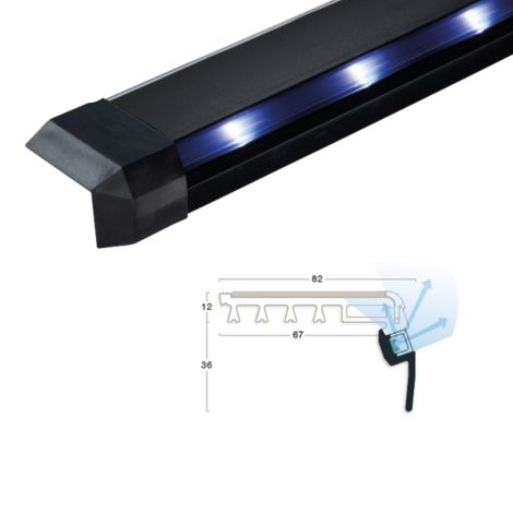 hard kunststof trapneusprofiel met verlichting