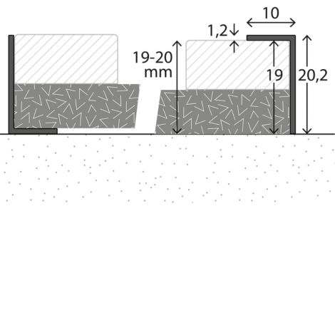 hoekprofiel voor akoestische wandpanelen 19-20 mm