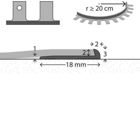 buigbaar eindprofiel voor 2 mm bekledingen prinz