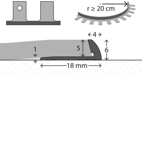 buigbaar vloerprofiel 5 mm