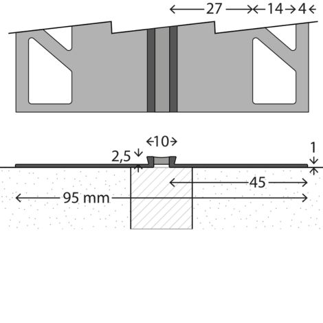 dilatatieprofiel 2.5 mm brede onderprofielen