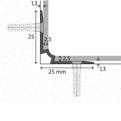 Hoekafwerking profielen trappen